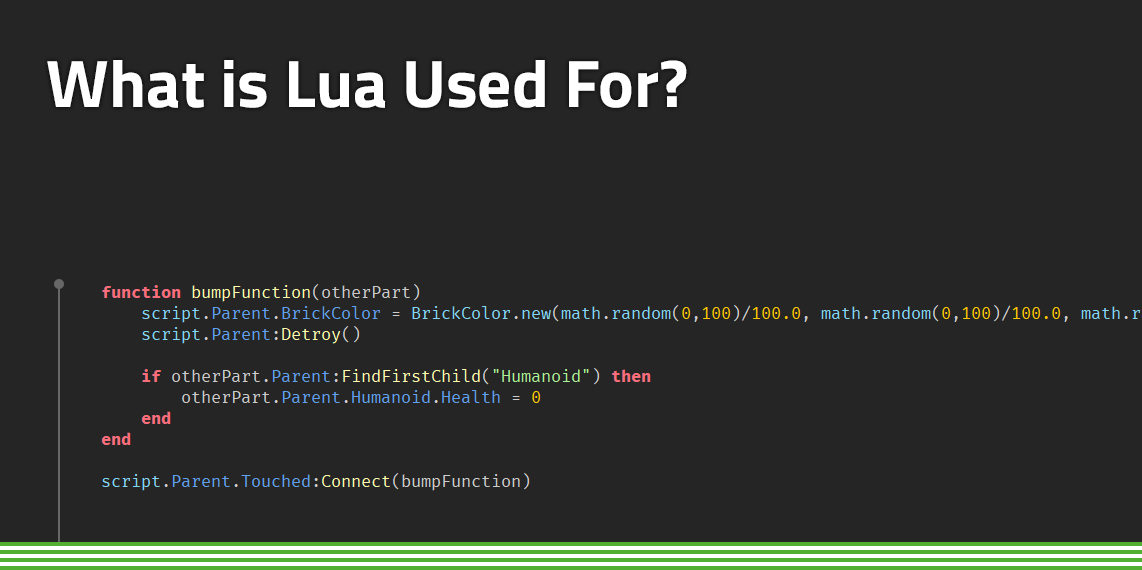 Roblox Lua Code example
